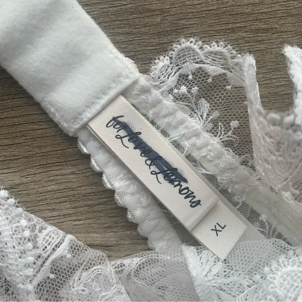 For Love & Lemons Bridal Collection Underwired Floral Lace Sheer Longline Bra - Picture 12 of 14